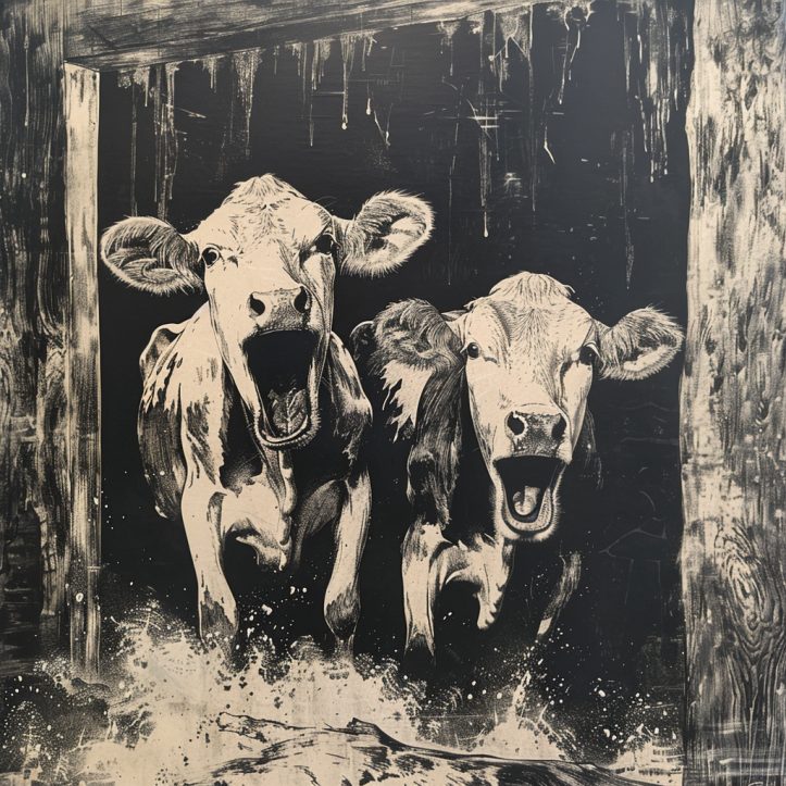 146. Two Cattle in a Chain / Zwei Rinder in einer Kette